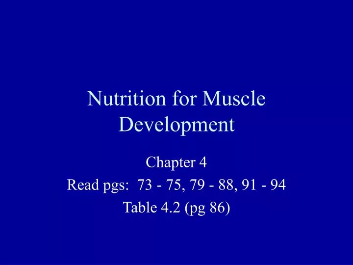 nutrition for muscle development