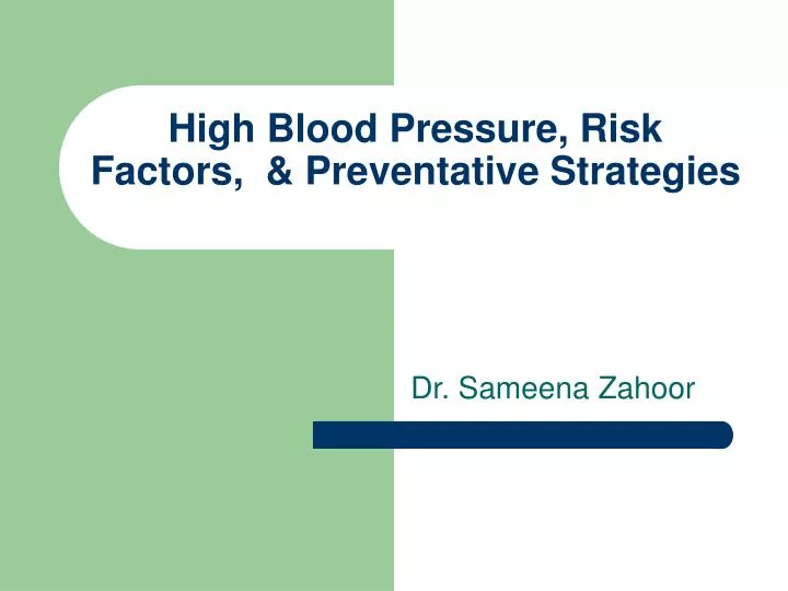 high blood pressure risk factors preventative strategies