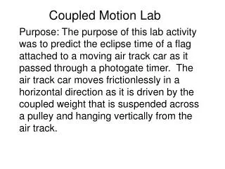 Coupled Motion Lab