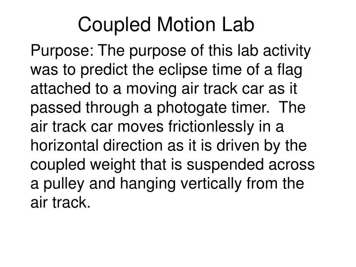 coupled motion lab