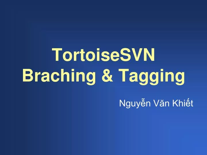 tortoisesvn braching tagging