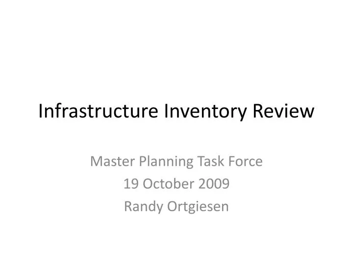 infrastructure inventory review