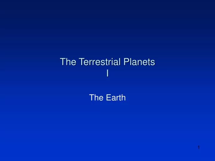 the terrestrial planets i