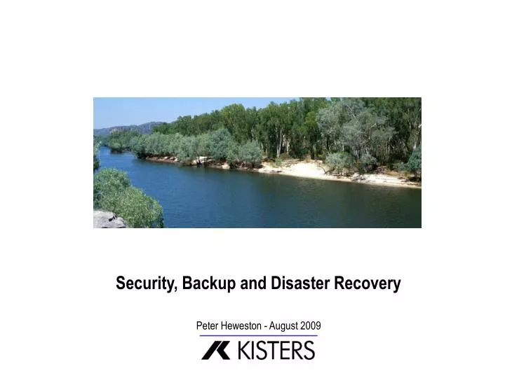 security backup and disaster recovery