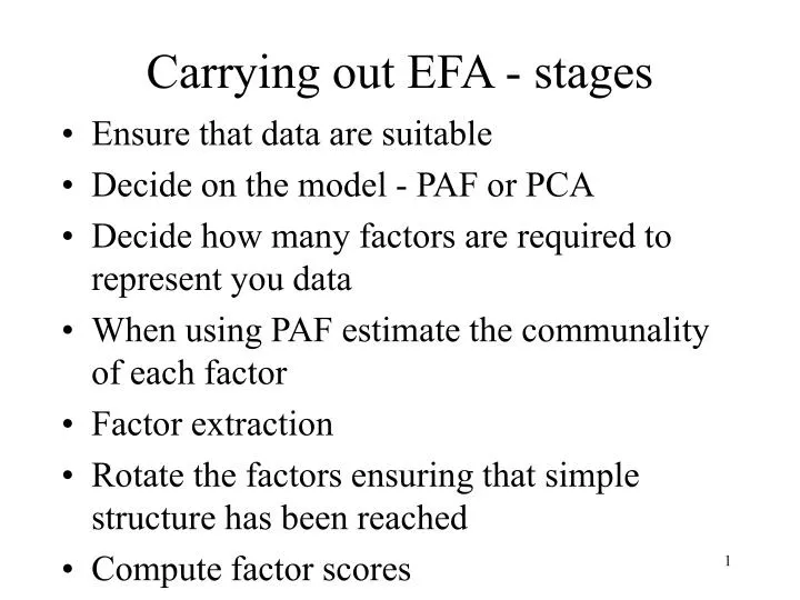 carrying out efa stages