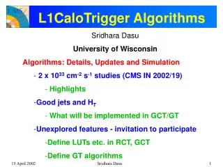 L1CaloTrigger Algorithms