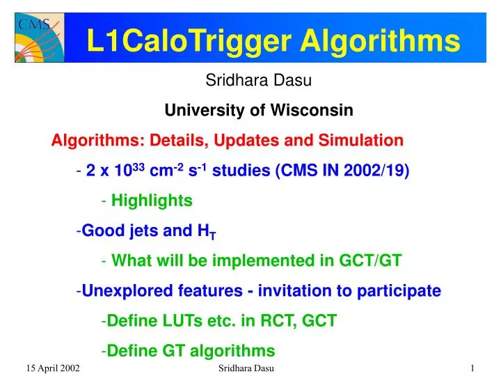 l1calotrigger algorithms