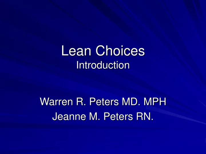 lean choices introduction