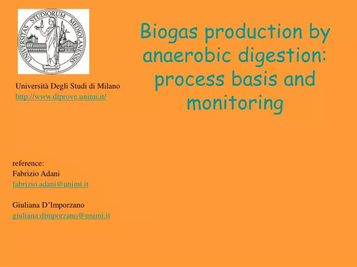 biogas production by anaerobic digestion process basis and monitoring