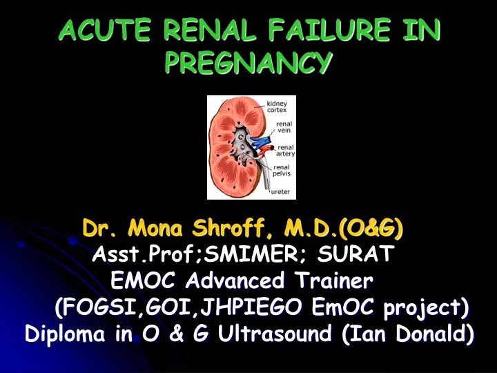 acute renal failure in pregnancy