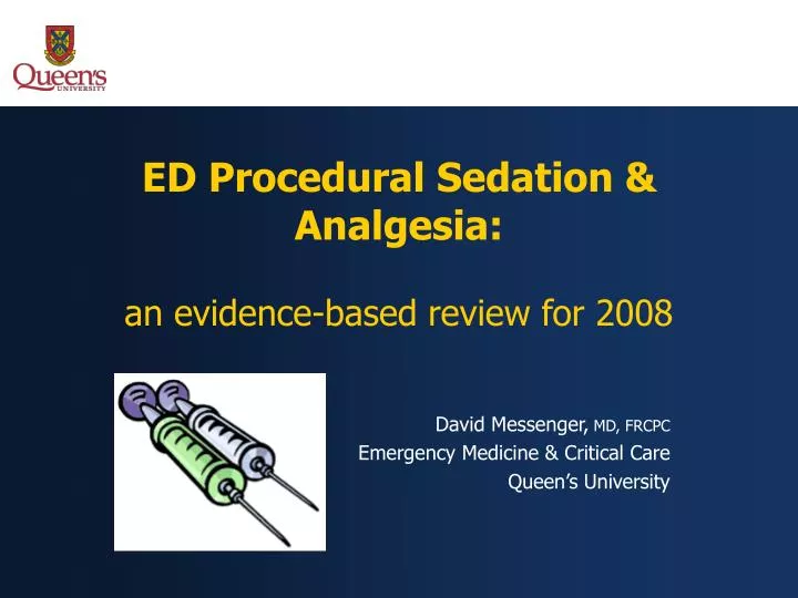 ed procedural sedation analgesia an evidence based review for 2008