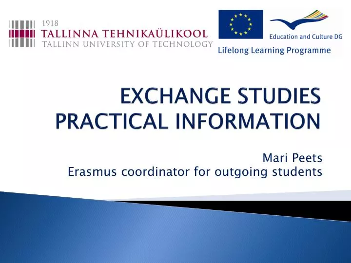 exchange studies practical information