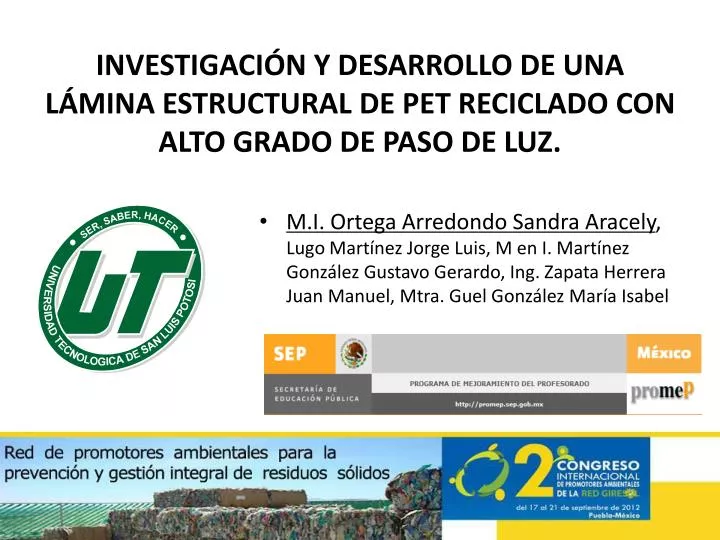 investigaci n y desarrollo de una l mina estructural de pet reciclado con alto grado de paso de luz