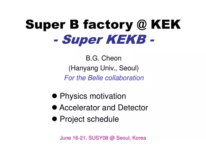 super b factory @ kek super kekb