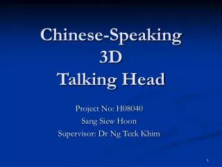 Chinese-Speaking 3D Talking Head
