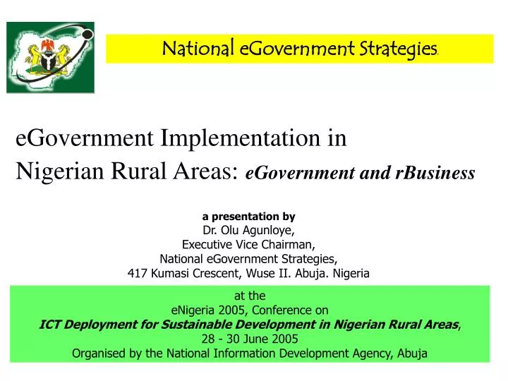 egovernment implementation in nigerian rural areas egovernment and rbusiness
