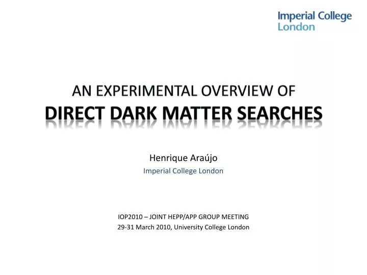 an experimental overview of direct dark matter searches