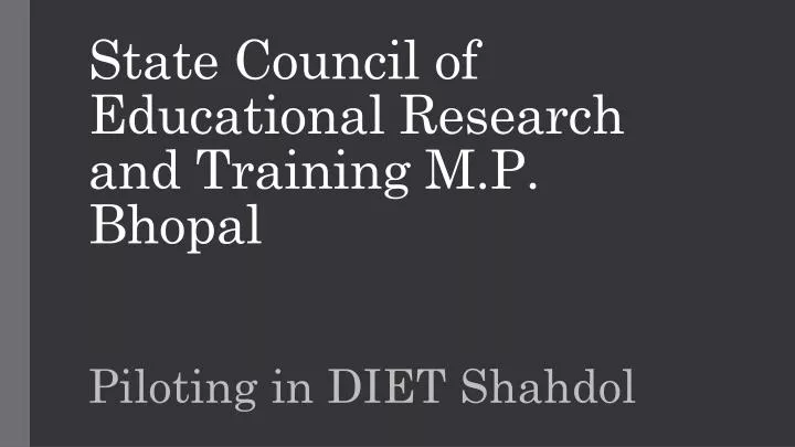 state council of educational research and training m p bhopal