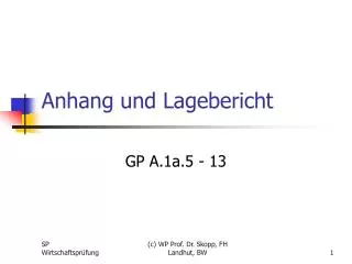 anhang und lagebericht