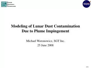 Modeling of Lunar Dust Contamination Due to Plume Impingement
