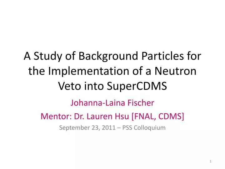 a study of background particles for the implementation of a neutron veto into supercdms