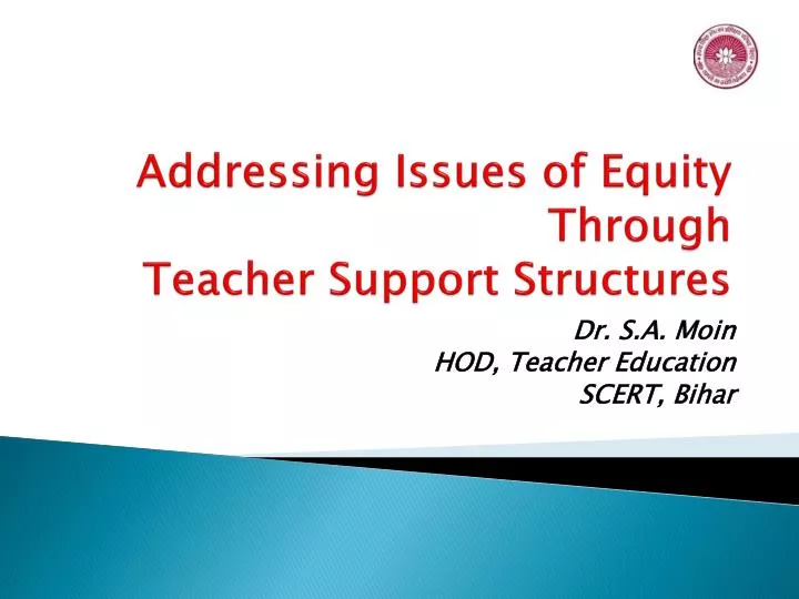 addressing issues of equity through teacher support structures