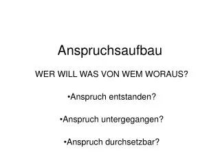 Anspruchsaufbau