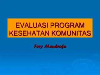 evaluasi program kesehatan komunitas