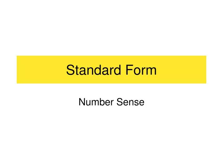 standard form