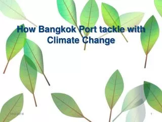 How Bangkok Port tackle with Climate Change