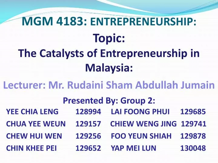 mgm 4183 entrepreneurship