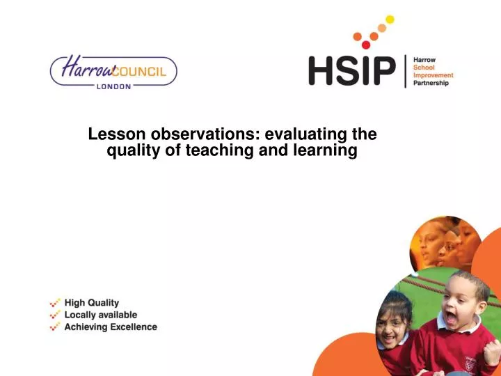 lesson observations evaluating the quality of teaching and learning