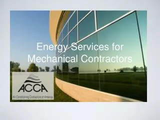 Energy Services for Mechanical Contractors
