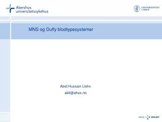 mns og duffy blodtypesystemer
