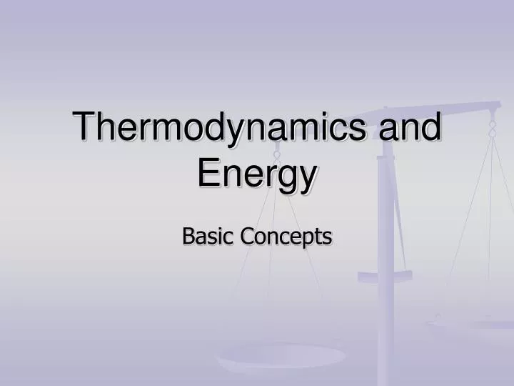 thermodynamics and energy