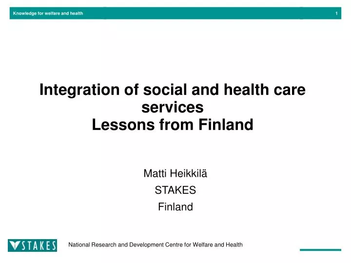 integration of social and health care services lessons from finland