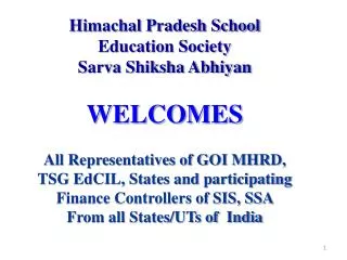 Himachal Pradesh School Education Society Sarva Shiksha Abhiyan WELCOMES