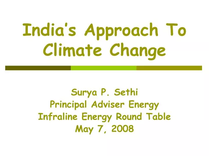 india s approach to climate change
