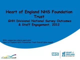Heart of England NHS Foundation Trust GHH Divisional National Survey Outcomes