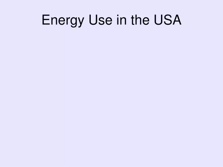 energy use in the usa