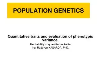 POPULATION GENETICS