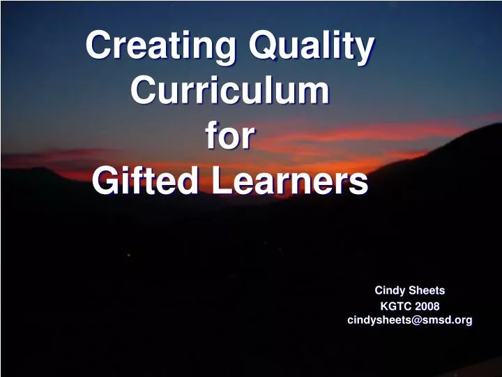 creating quality curriculum for gifted learners