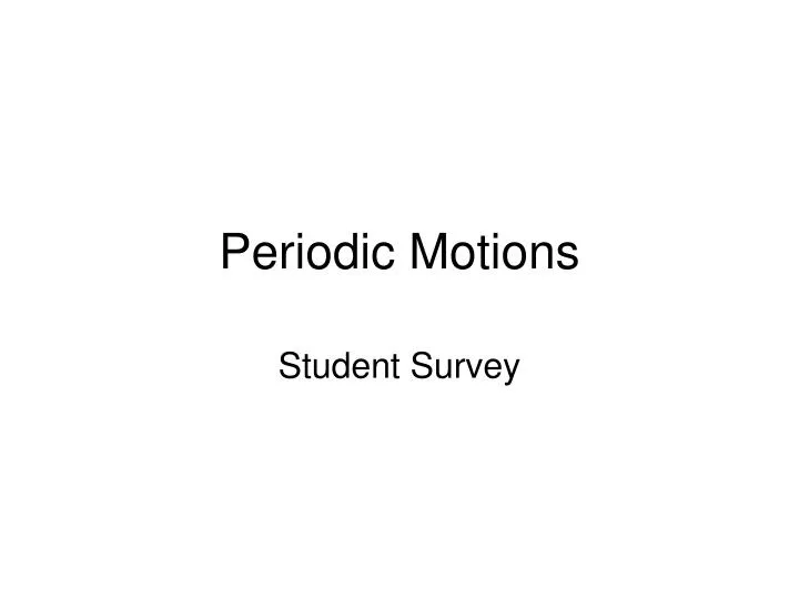 periodic motions