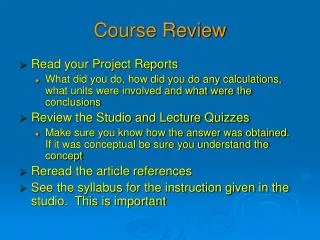 Course Review