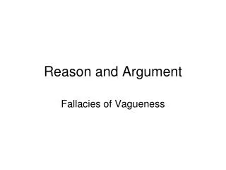 Reason and Argument