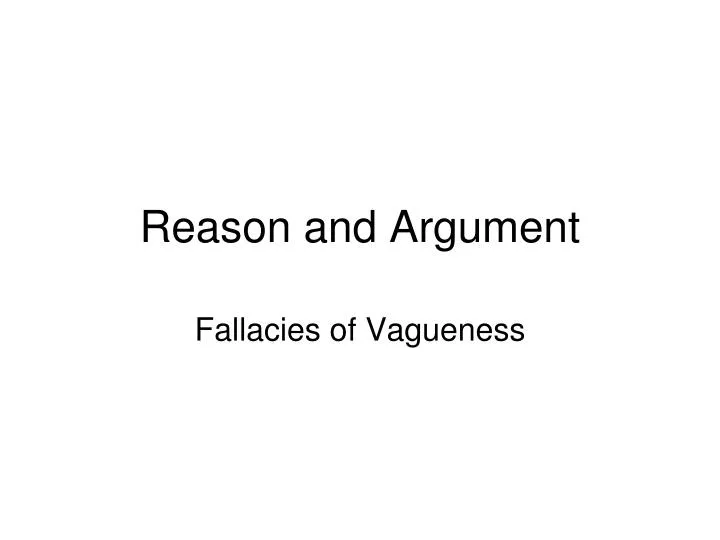 reason and argument
