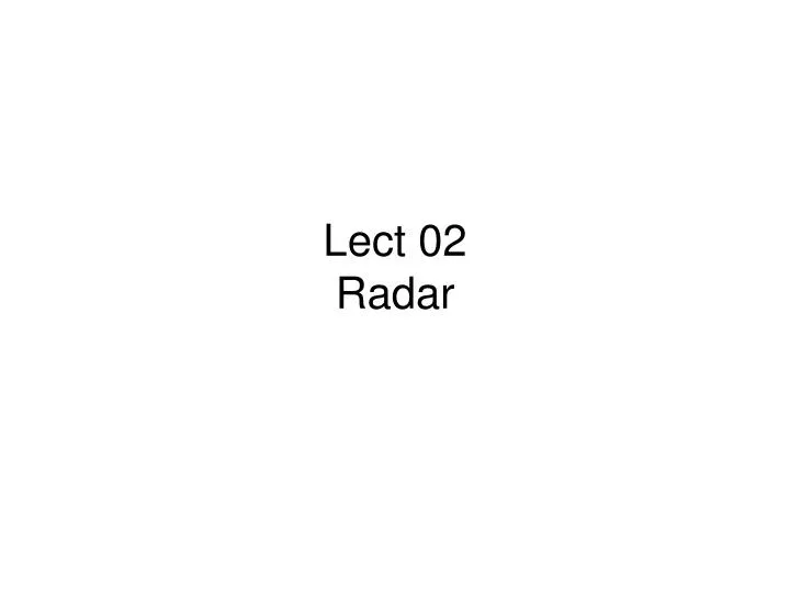 lect 02 radar