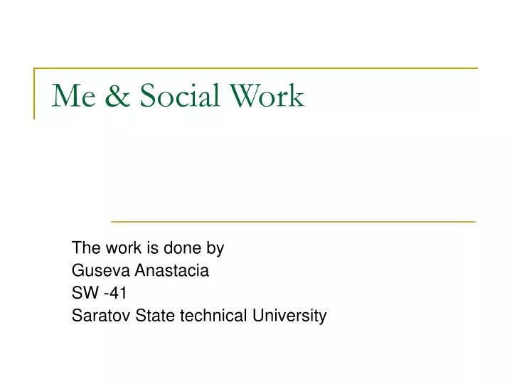 me social work