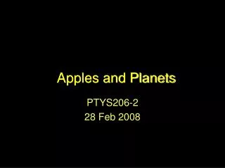 Apples and Planets