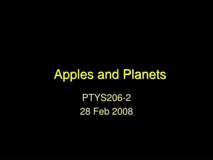 apples and planets